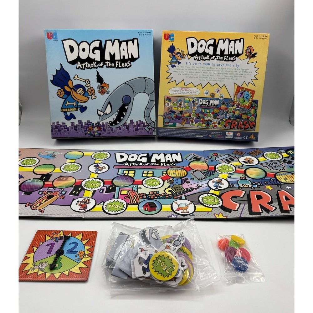 Dog Man: Attack Of The Fleas Board‎ Game & Hotdog Card Game
